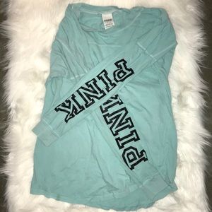 PINK Long Sleeve Cutout Tee Shirt